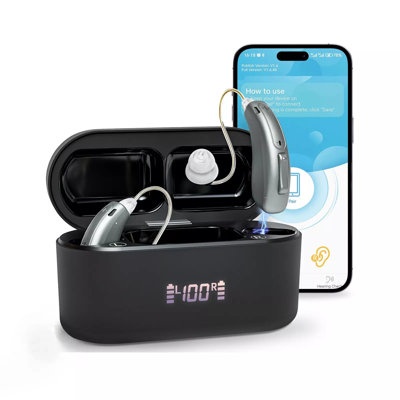 HearingAs™ Self-fitting BTE Bluetooth Hearing Aids