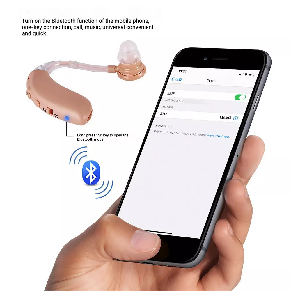 Wiederaufladbare Bluetooth-Hörgeräte (HdO)