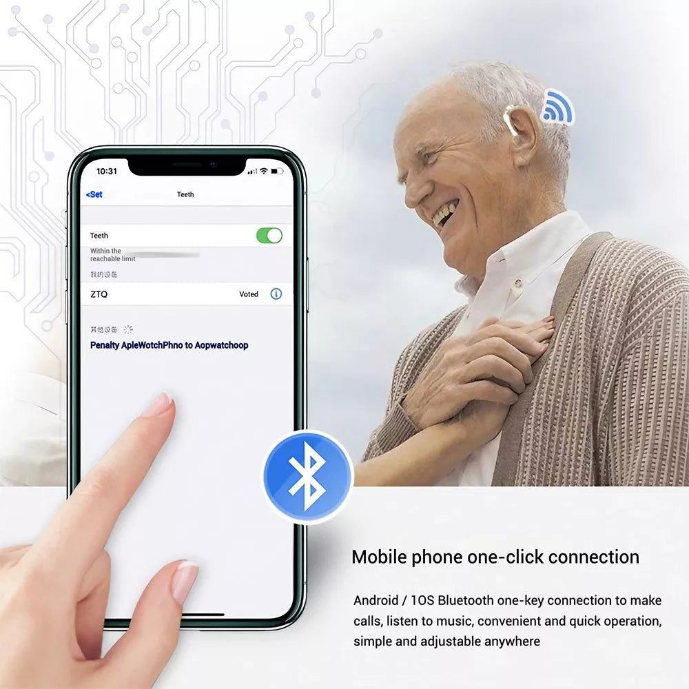 Wiederaufladbare Bluetooth-Hörgeräte (HdO)