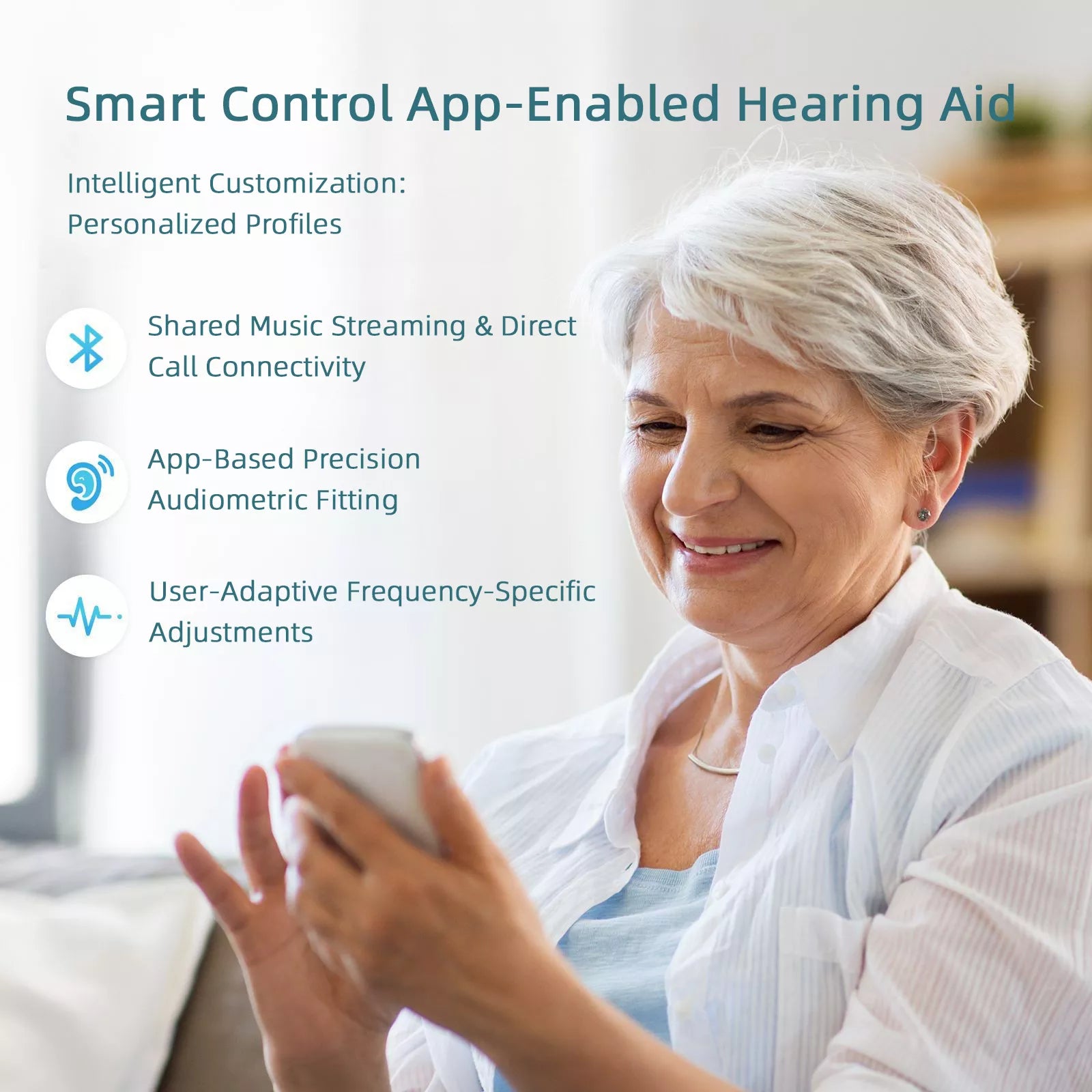 HearingAs™ Self-fitting BTE Bluetooth Hearing Aids