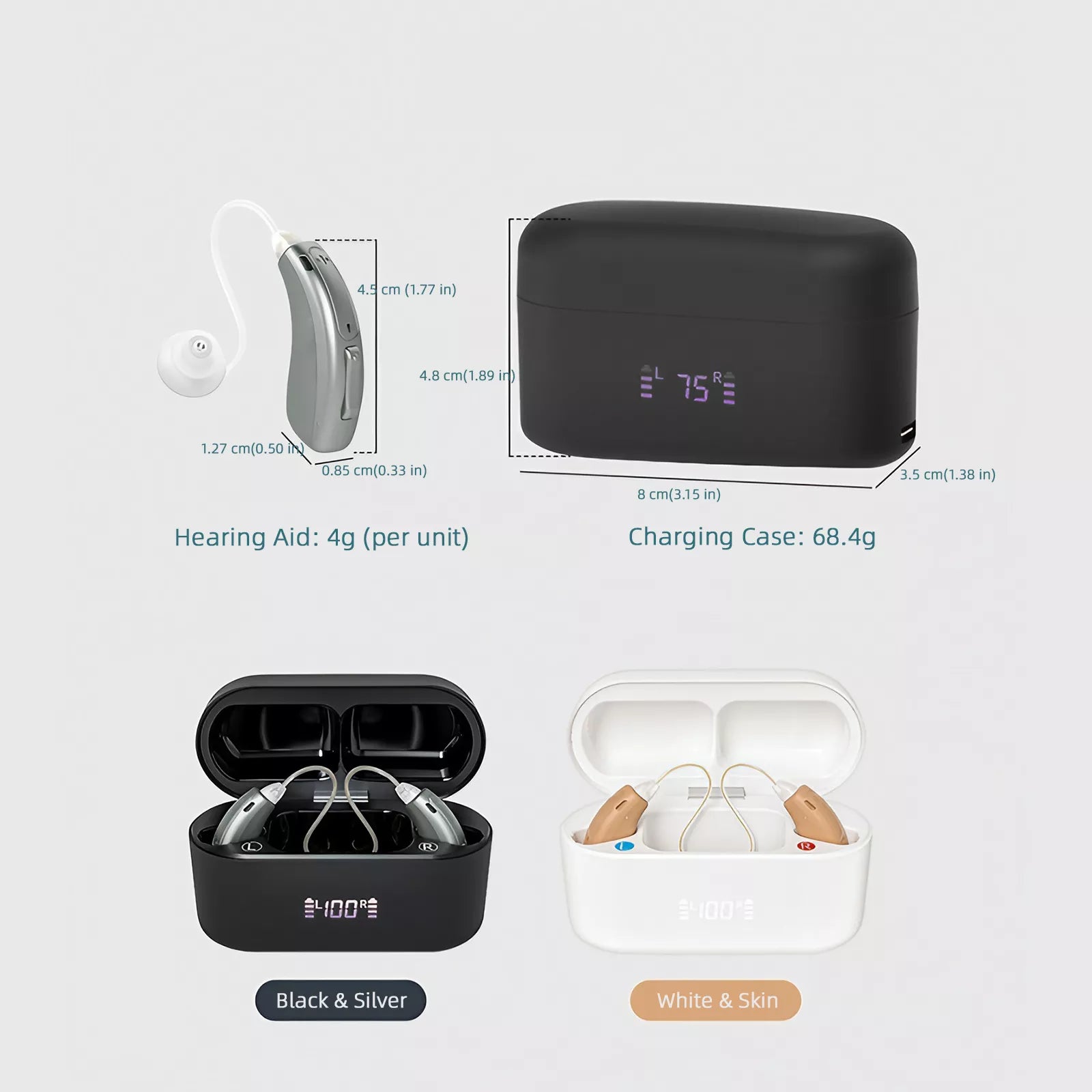 HearingAs™ Self-fitting BTE Bluetooth Hearing Aids