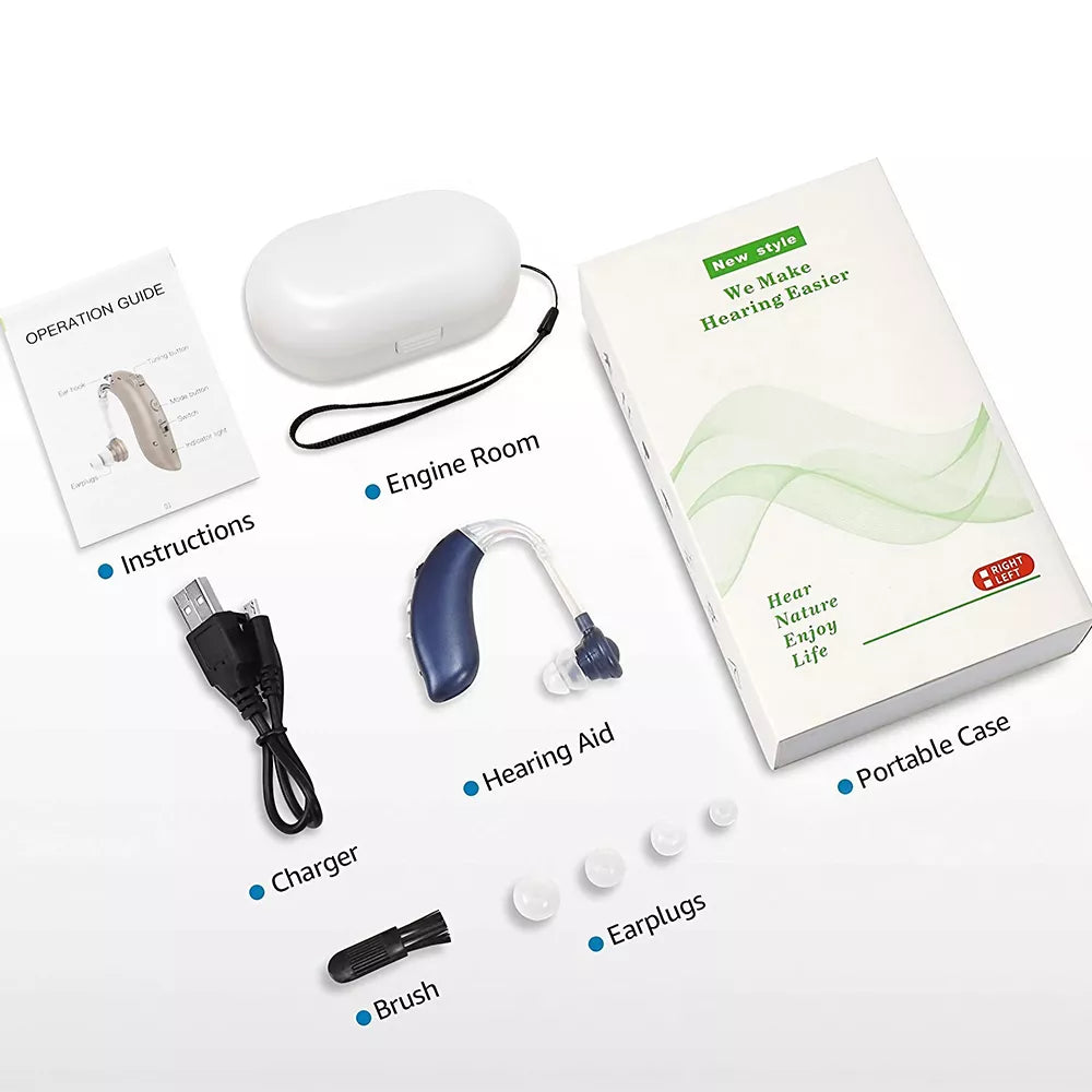 Wiederaufladbare Bluetooth-Hörgeräte (HdO)