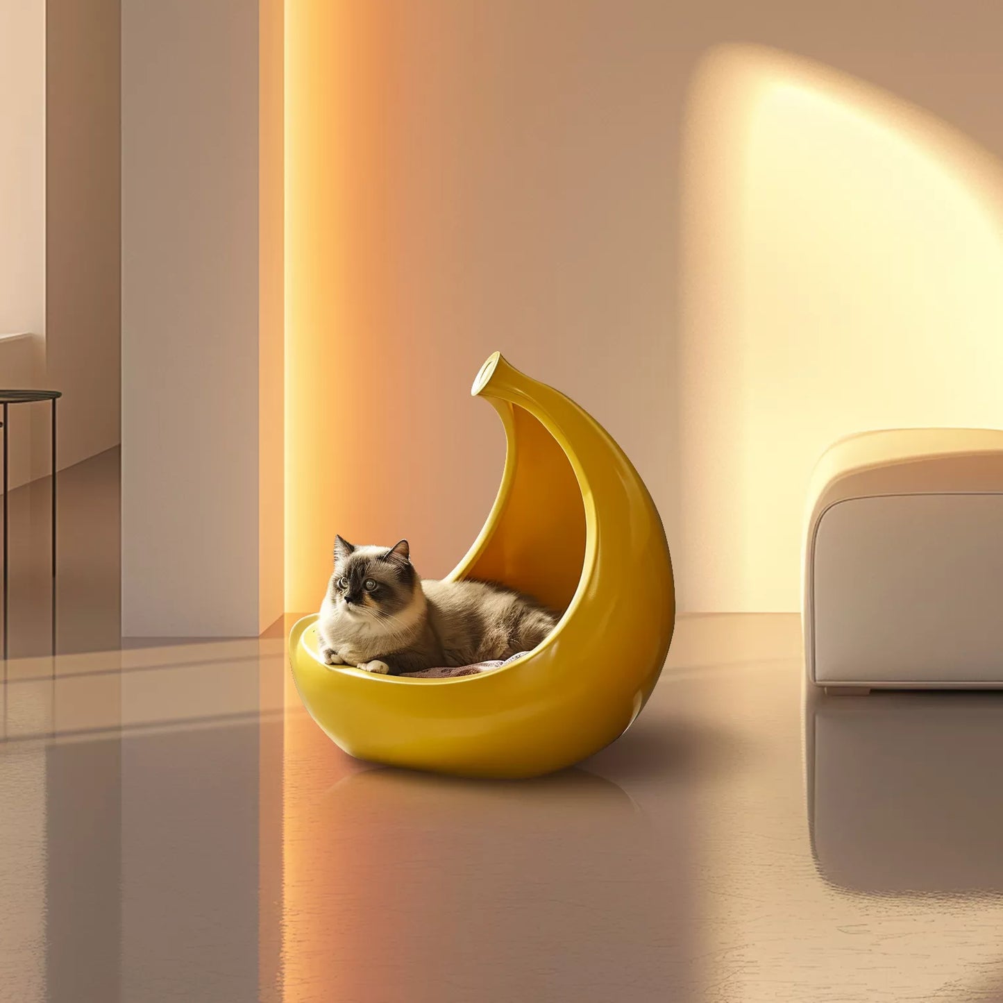 Customizable 3D-Printed Banana Cat Bed, Unique & Cozy, for Cat and Small-Breed Dog