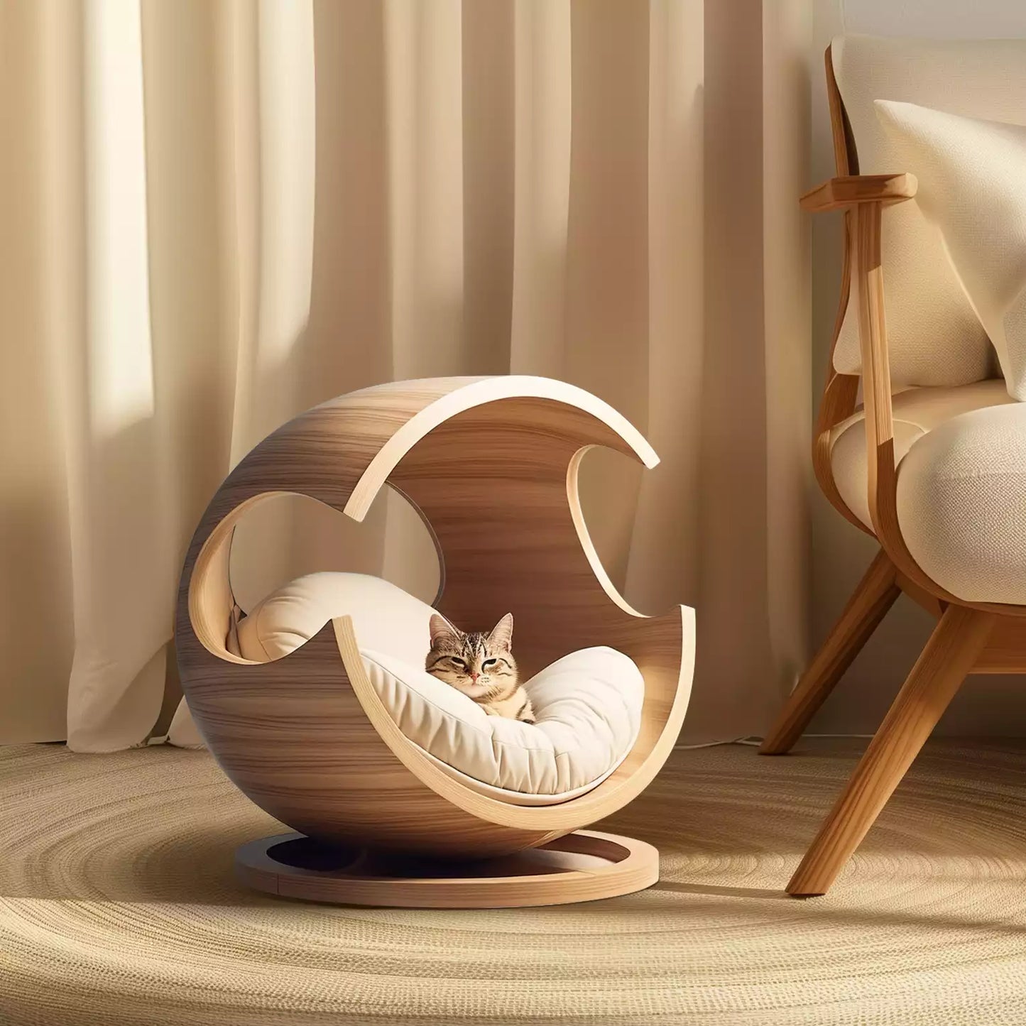 Customized Comfort, Chic 3D-Printed Cat Bed, Soft & Stylish for Cat and Small-Breed Dog