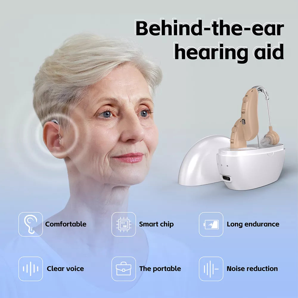 Bluetooth Rechargeable BTE Hearing Aids